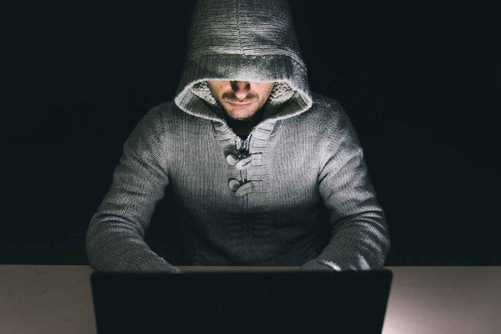 A man using a laptop
