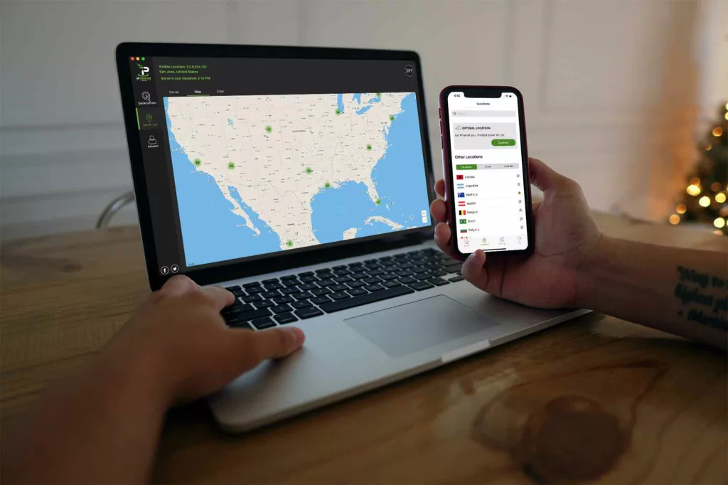 silverbackvpn VPN and Storage on laptop and phone
