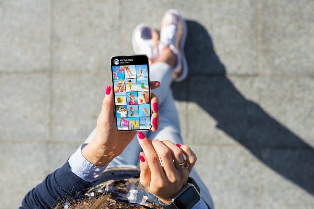 Woman deleting Instagram