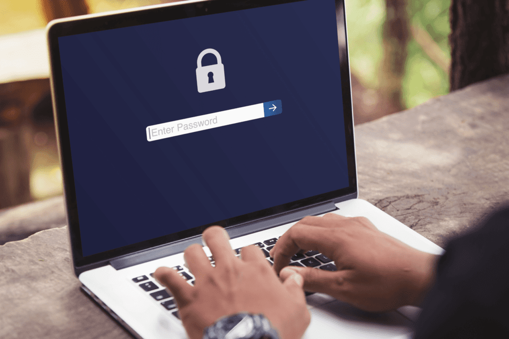 network security key visualized on a laptop computer screen