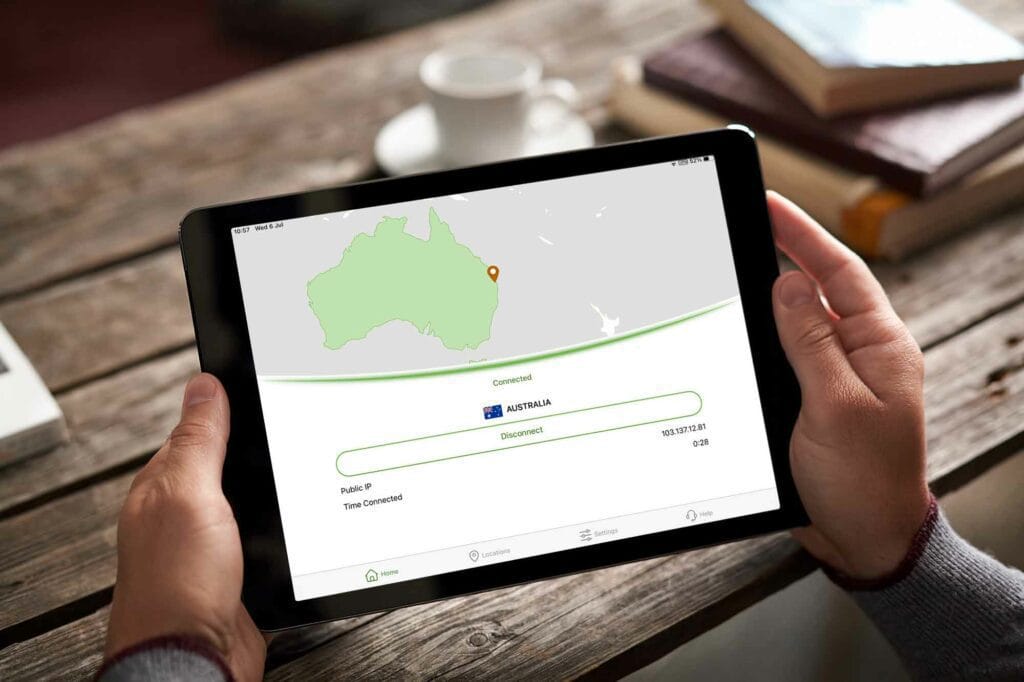 silverbackvpn app on tablet
