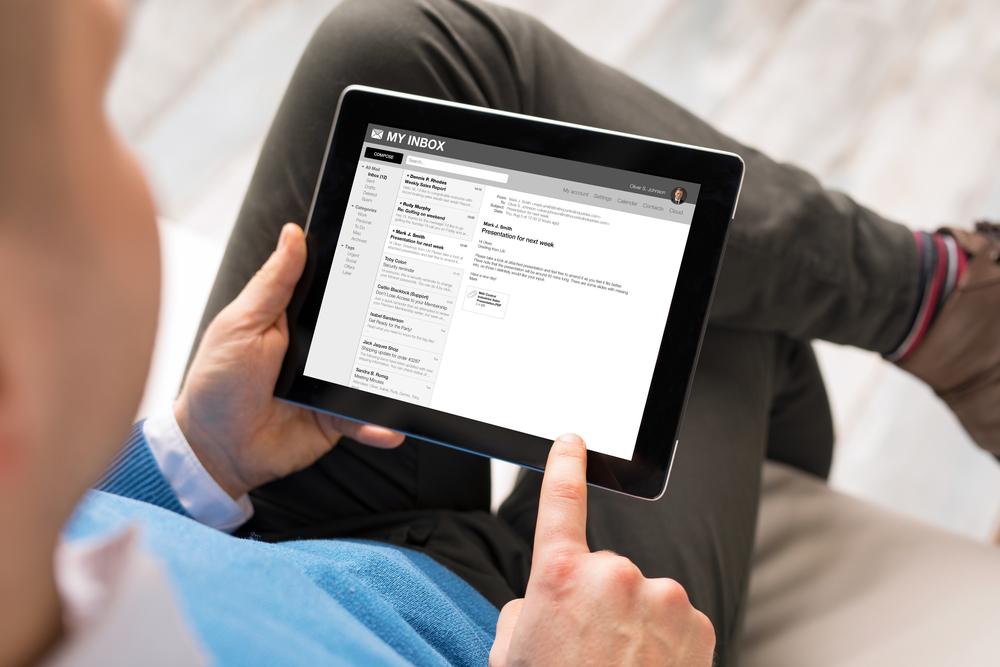 Gmail on tablet