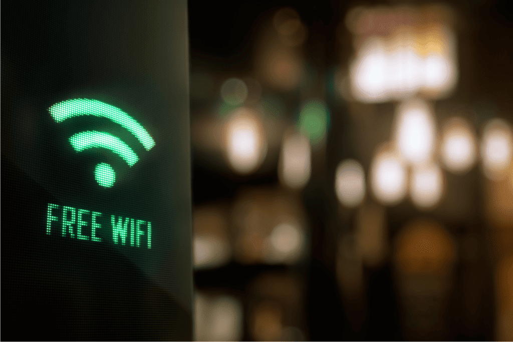 Digital sign displaying free Wi-Fi