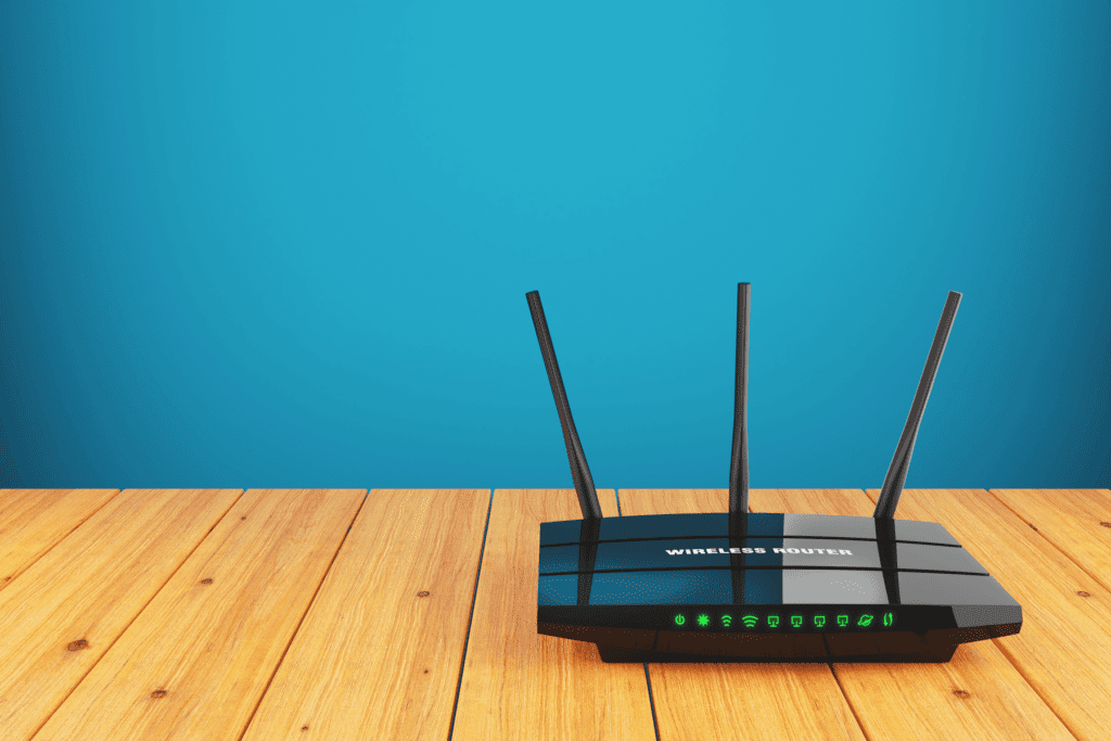 A router sits on a table, how to setup a router