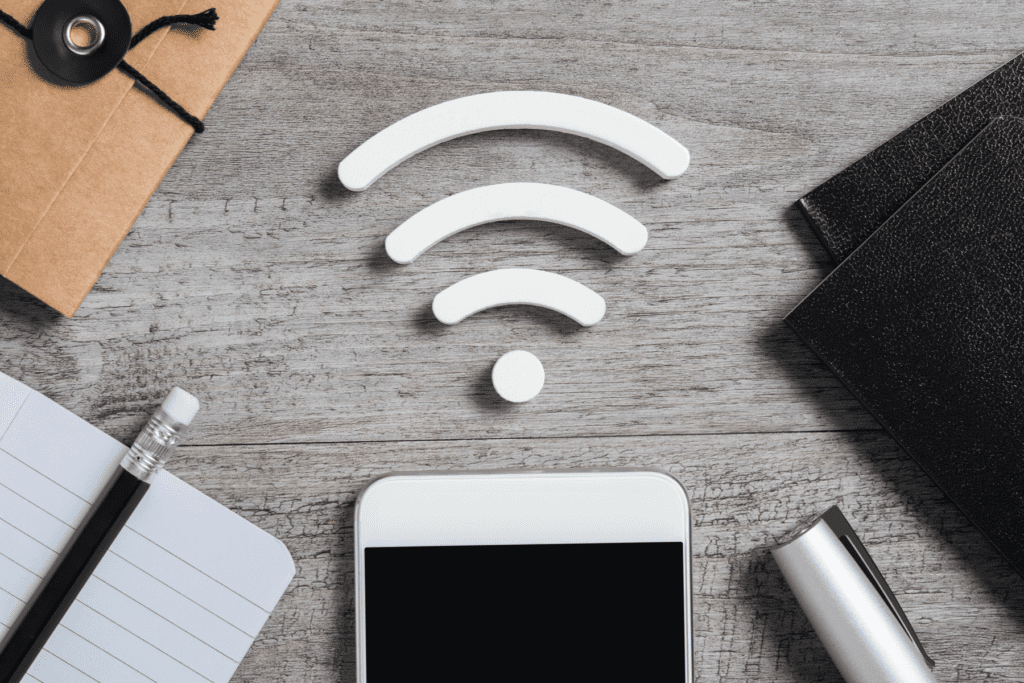Wi-fi signal displayed over phone