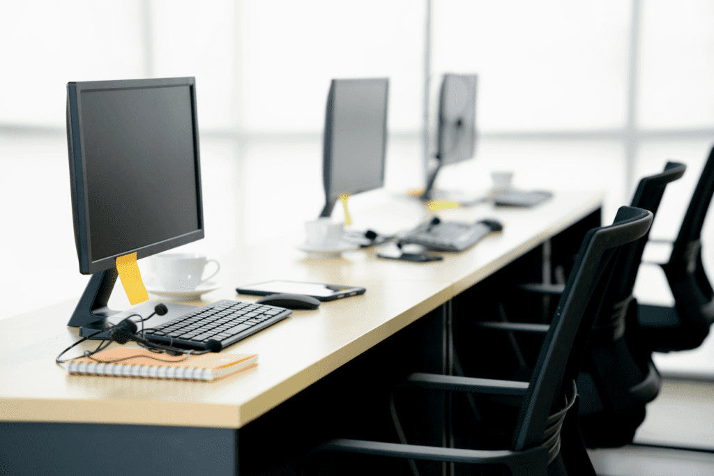 office setting with computers using whitelisting