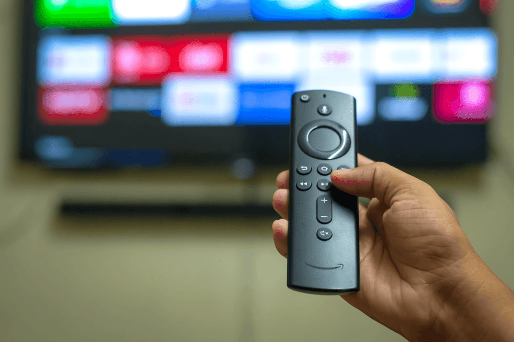 hand holding firestick remote