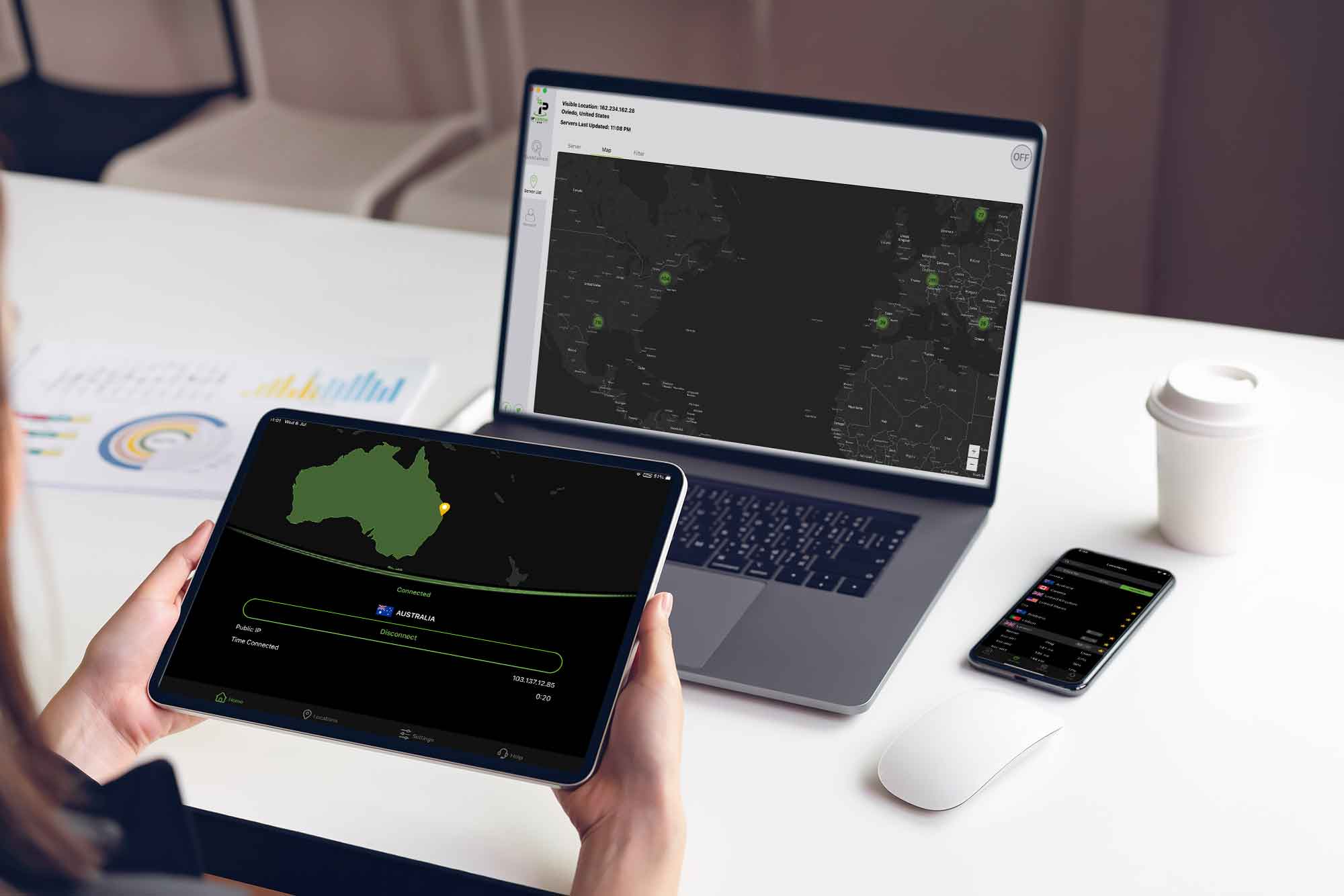 silverbackvpn VPN App on several devices
