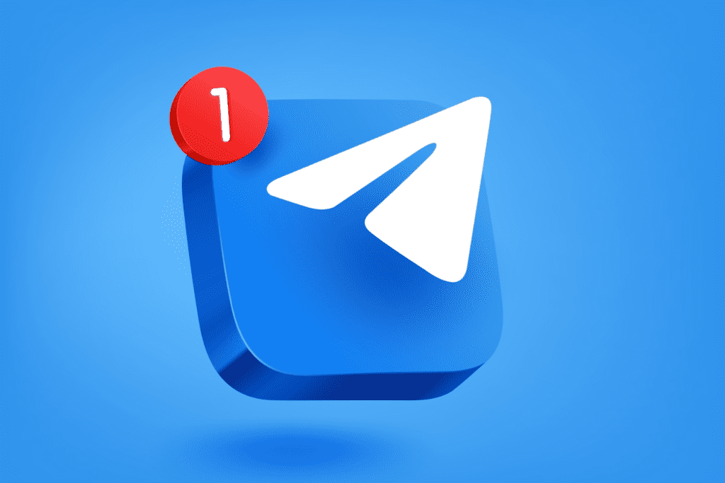 A 3D rendition of the Telegram app with a notification to ask: is Telegram safe?