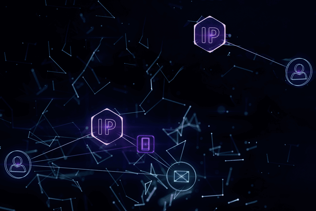 A visualization of a shared IP connection and dedicated IP VPN connection, decorative image