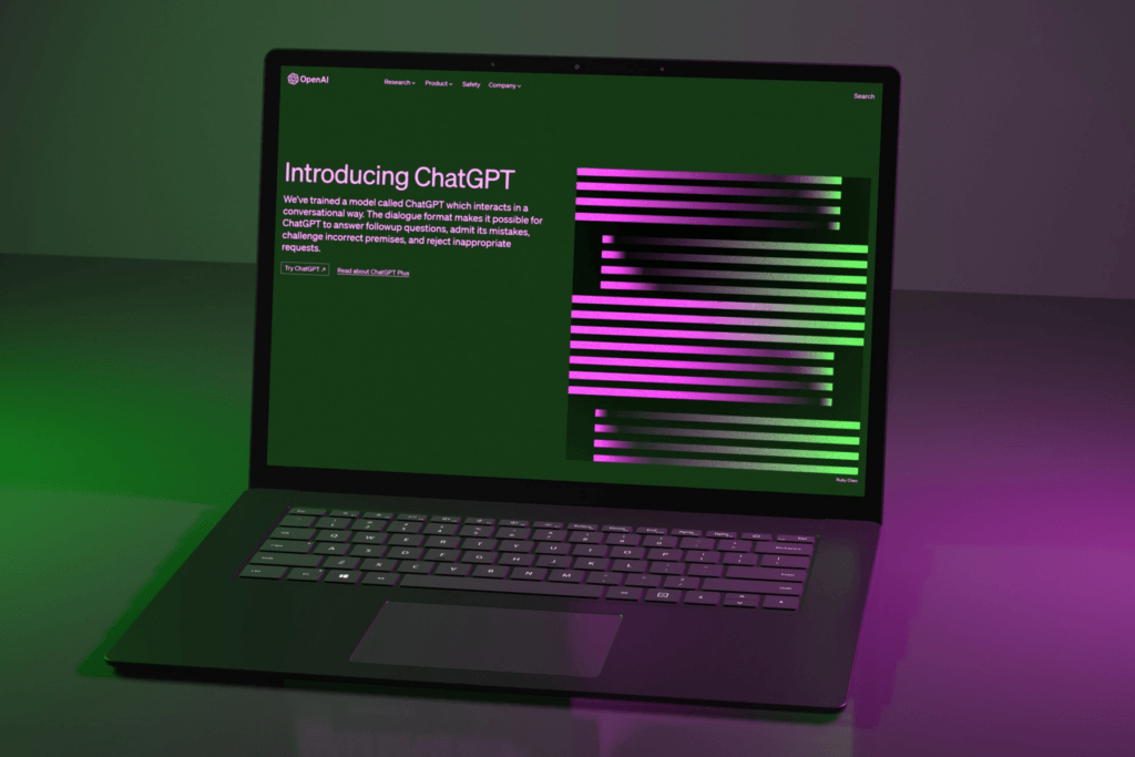 chatgpt running on a laptop