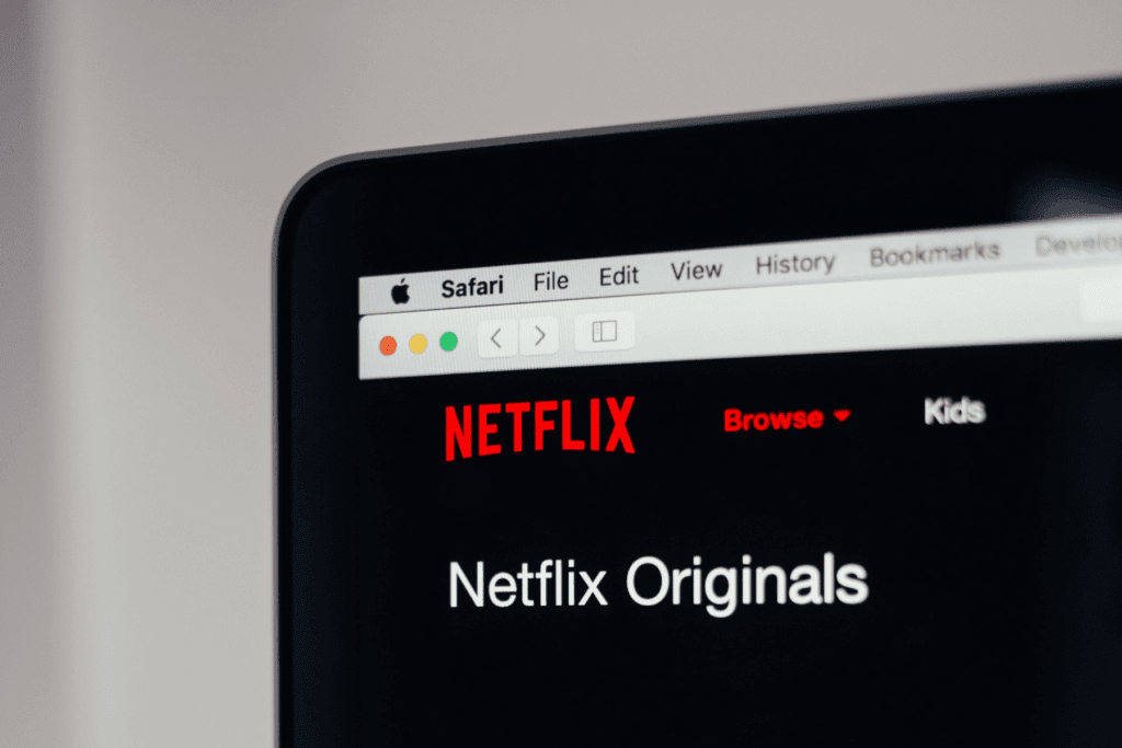 Laptop showing best Netflix original series.
