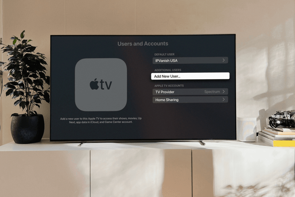 An Apple TV running tvOS 17 displays theSilverBackVPNVPN app