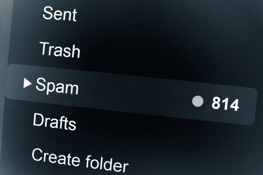Image of a Spam folder in phone inbox with over 800 messages to depict how to stop spam emails