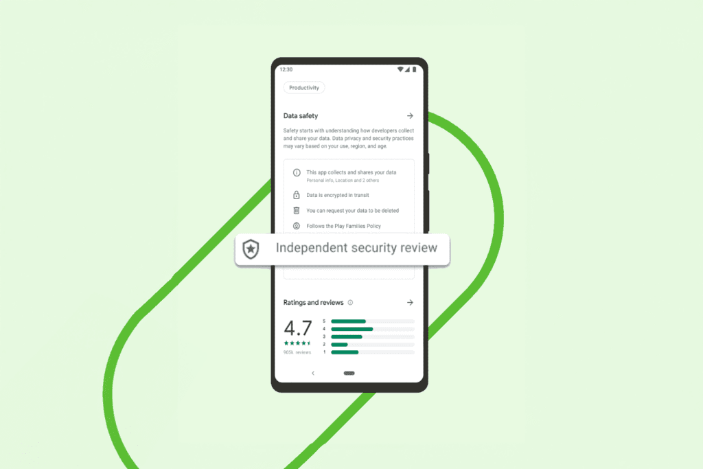 A visualization of the badge displayed in the Play Store for apps likeSilverBackVPNthat receive the Google Secure VPN Certificate