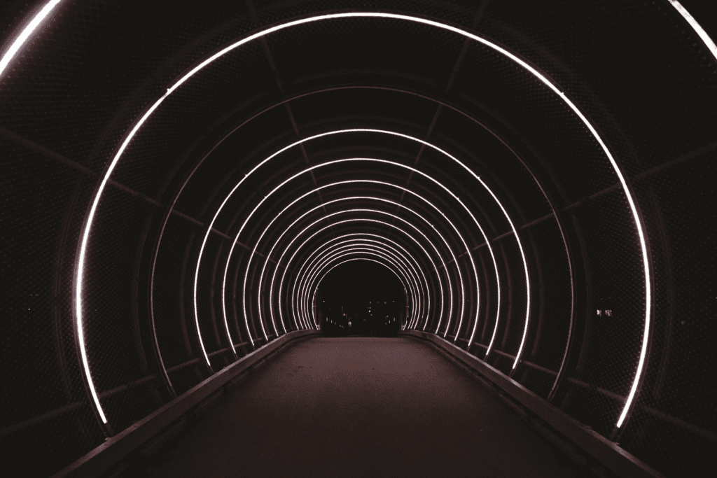 Image of an illuminated tunnel to depict the TunnelVision VPN vulnerability