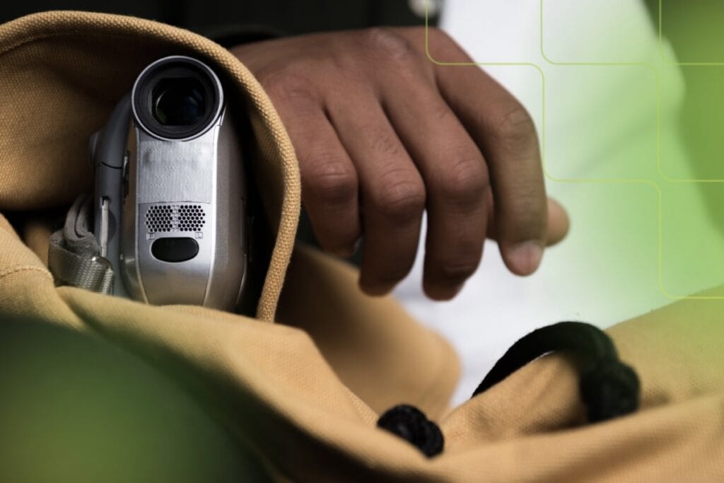 hidden camera in someone's bag