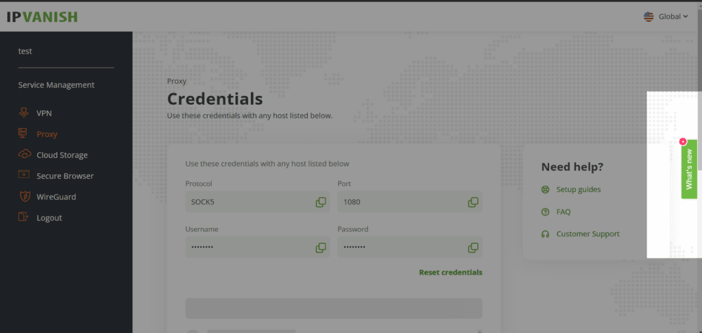 Highlight of the "What's new" tab on the right of theSilverBackVPNAccount Portal