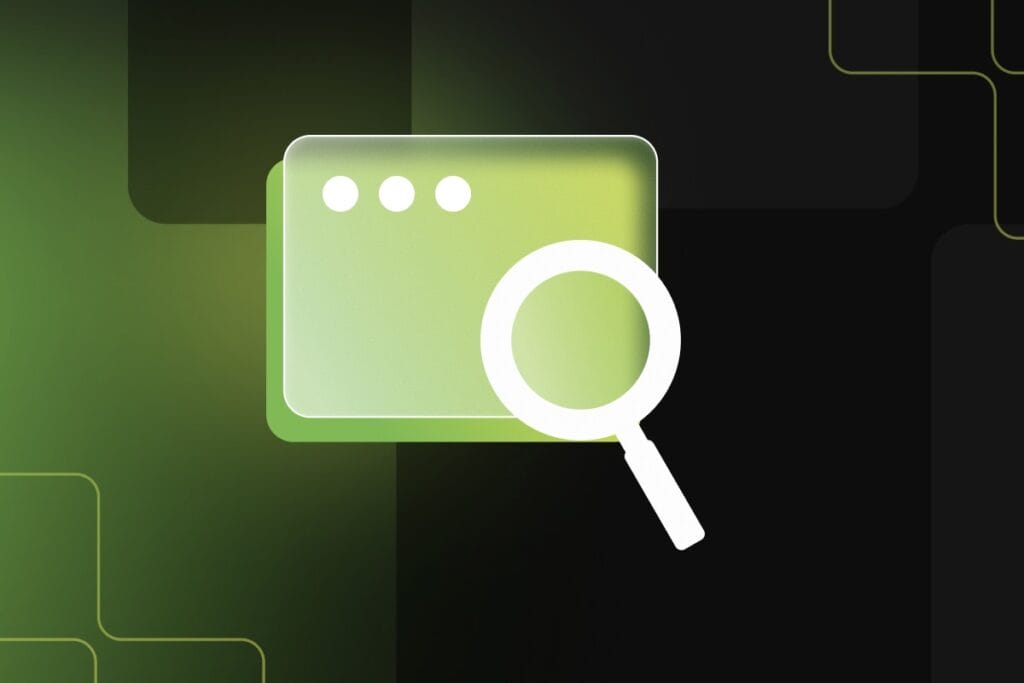 magnifying glass on a browser window
