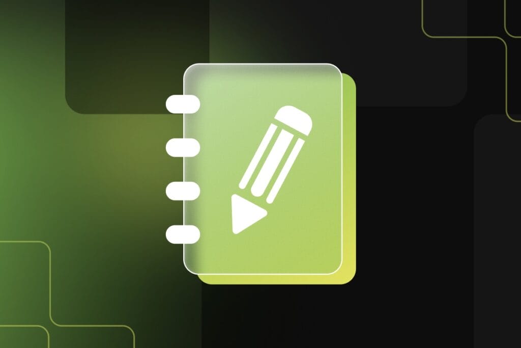 notebook with pencil on the cover