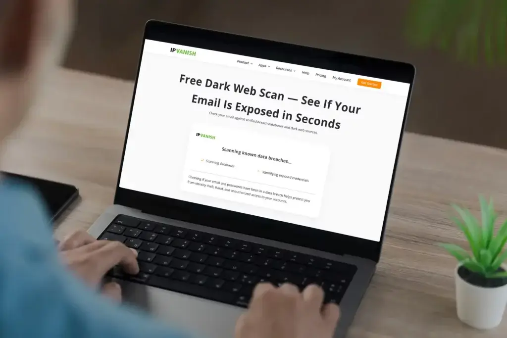 Free Dark Web Scan screen on laptop