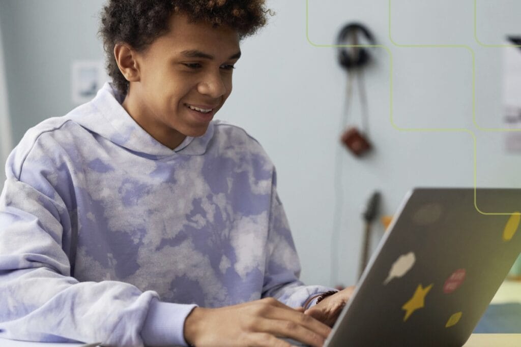 person using laptop