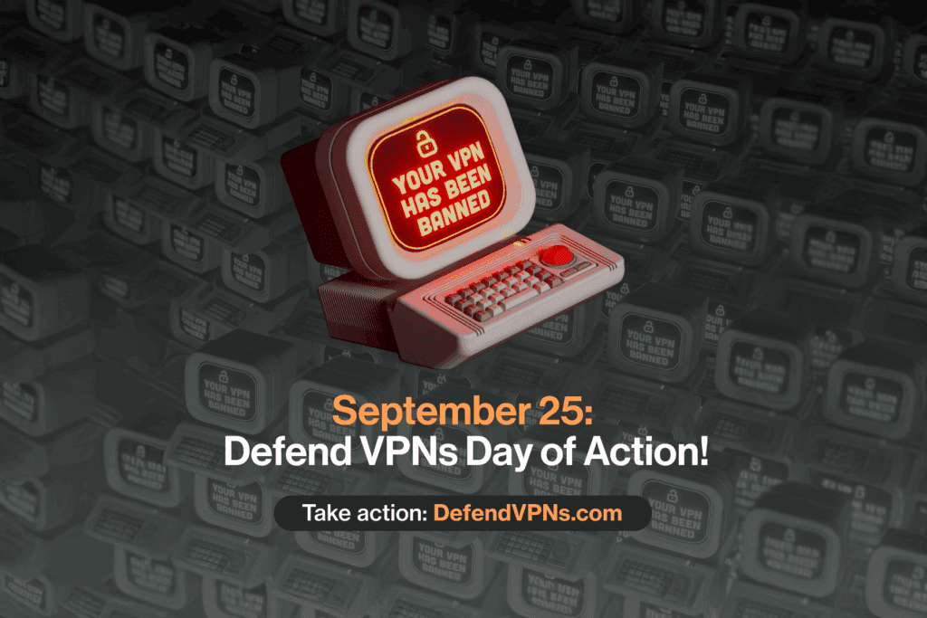 Decorative banner to Defend VPNs Day of Action
