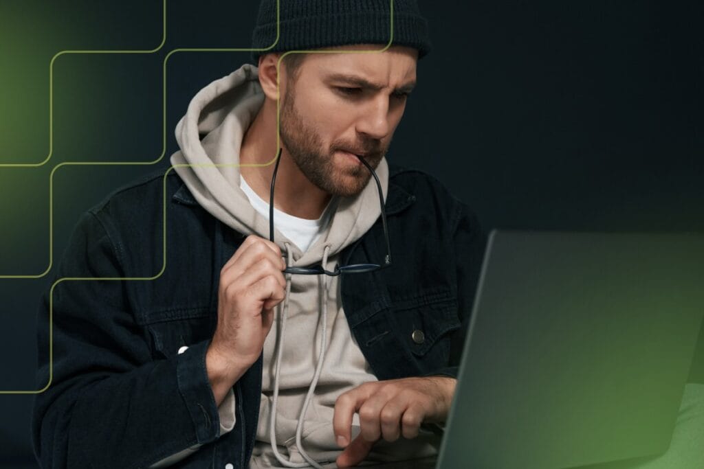 man using a laptop computer