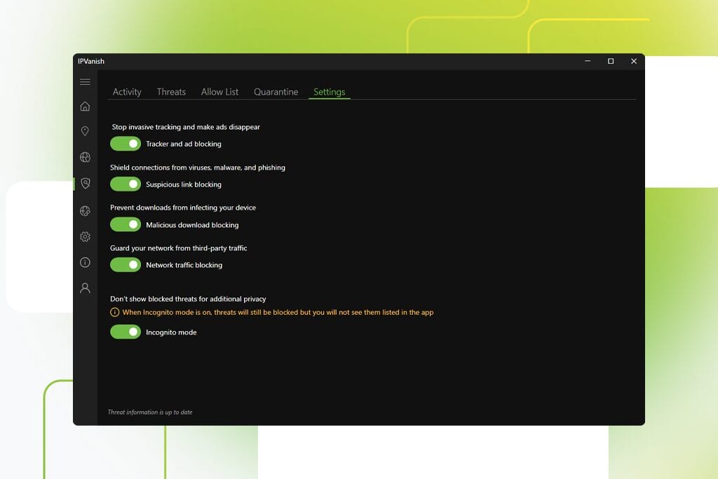 Screenshot of the silverbackvpn Settings panel on Windows
