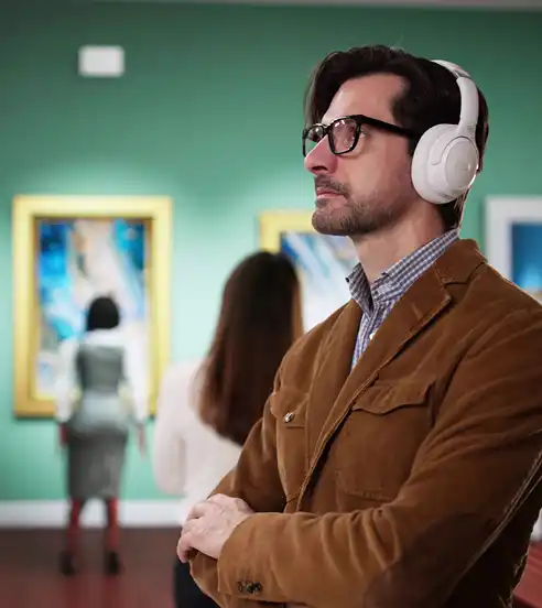 Man in museum