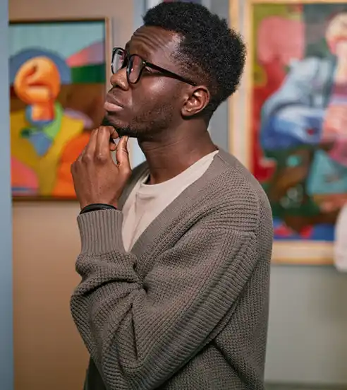 Man in museum