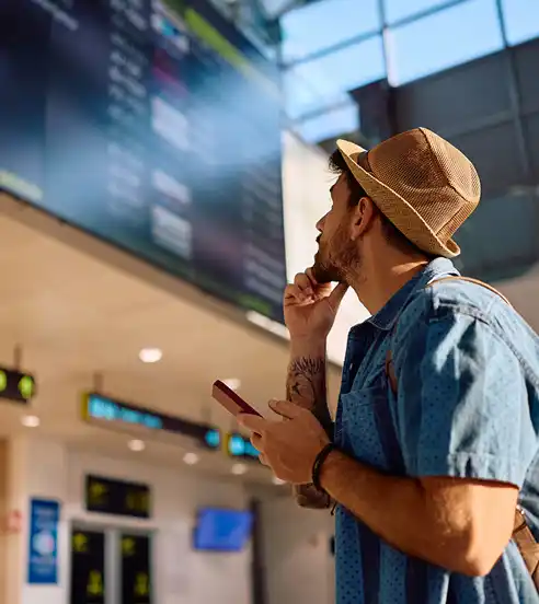 Man travelling
