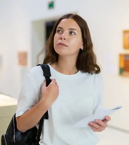 Woman in a Museum