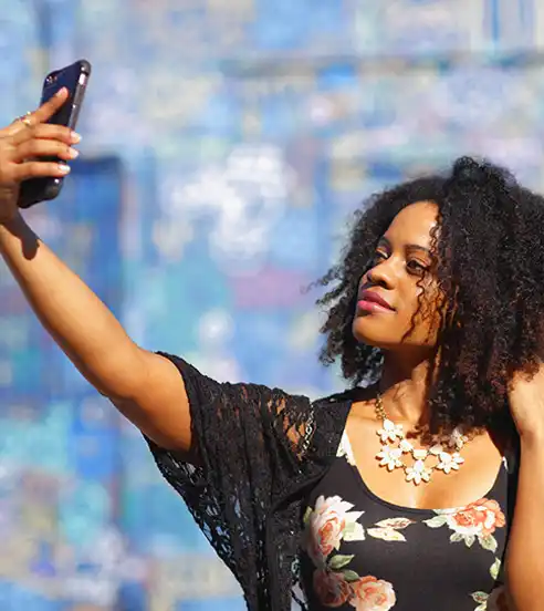 Woman taking a selfie