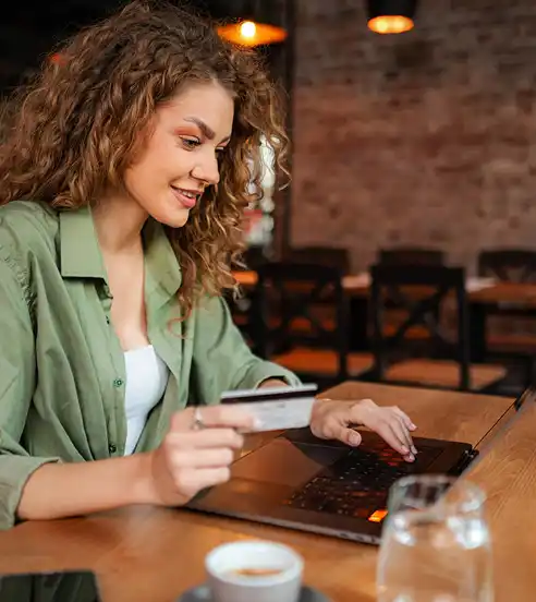 Woman in cafe