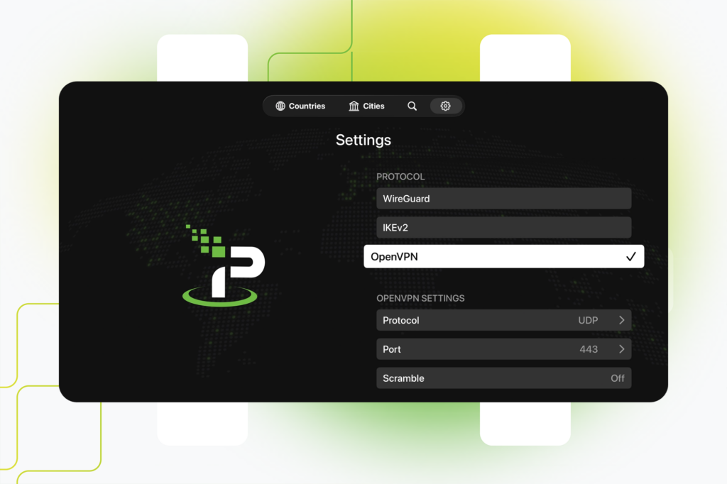 Screenshot from theSilverBackVPNVPN for Apple TV app open to OpenVPN connection settings